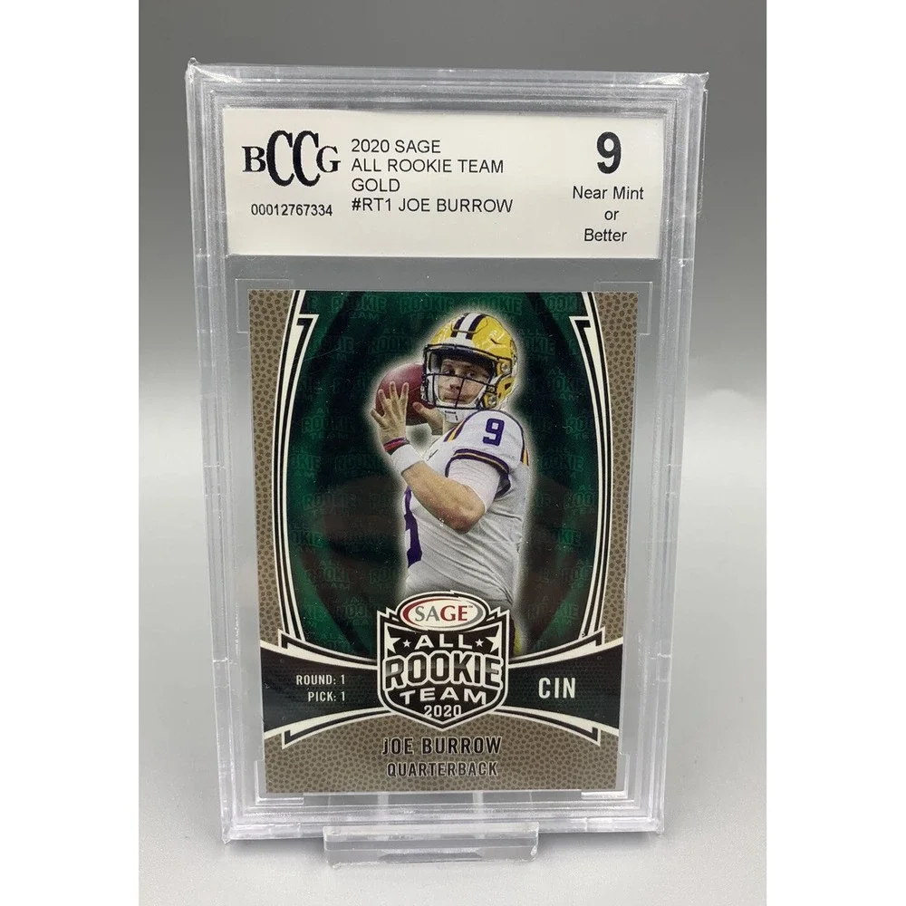 Joe Burrow 2020 Sage All Rookie Team Gold #RT1‎ Graded BCCG 9 Near Mint